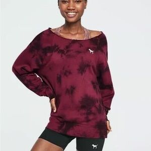 PINK Victoria's Secret Burgundy Tie-Dye Sweatshirt